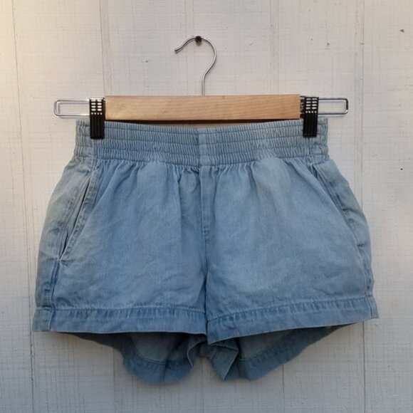rag & bone light blue denim chambray shorts - Picture 3 of 4